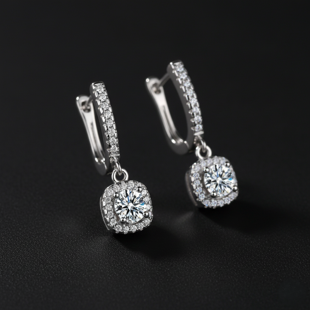 NoName -  Square Huggie Hoop Earrings