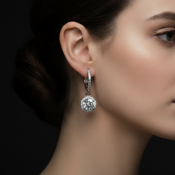 NoName - Round Huggie Hoop Earrings