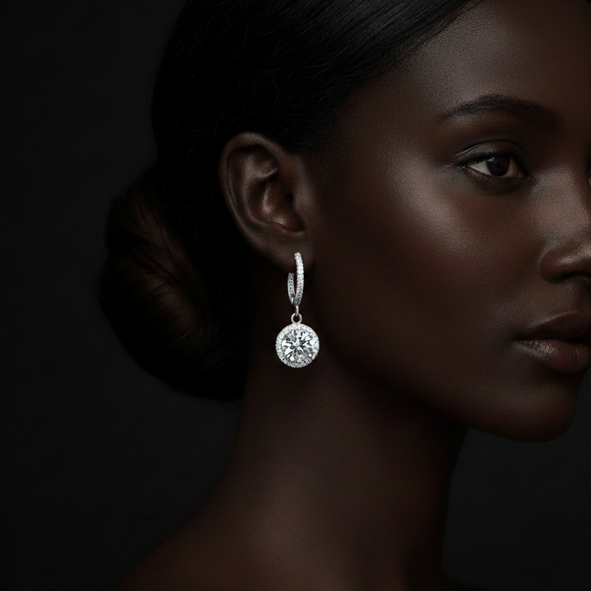 NoName - Round Huggie Hoop Earrings