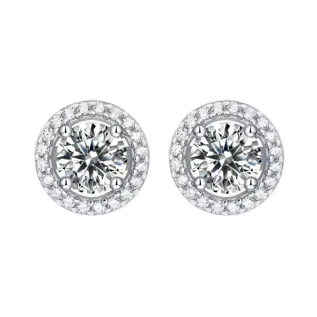 NoName - Round Halo Stud Earrings