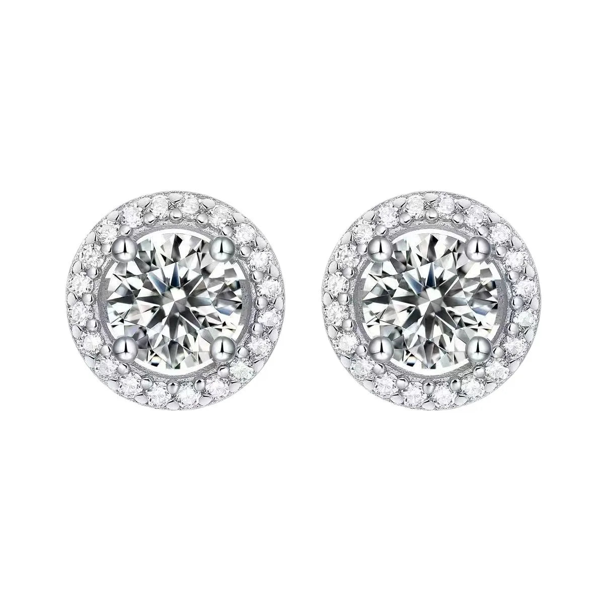 NoName - Round Halo Stud Earrings