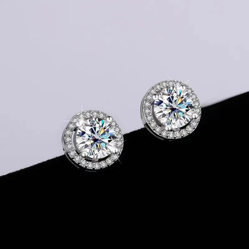 NoName - Round Halo Stud Earrings