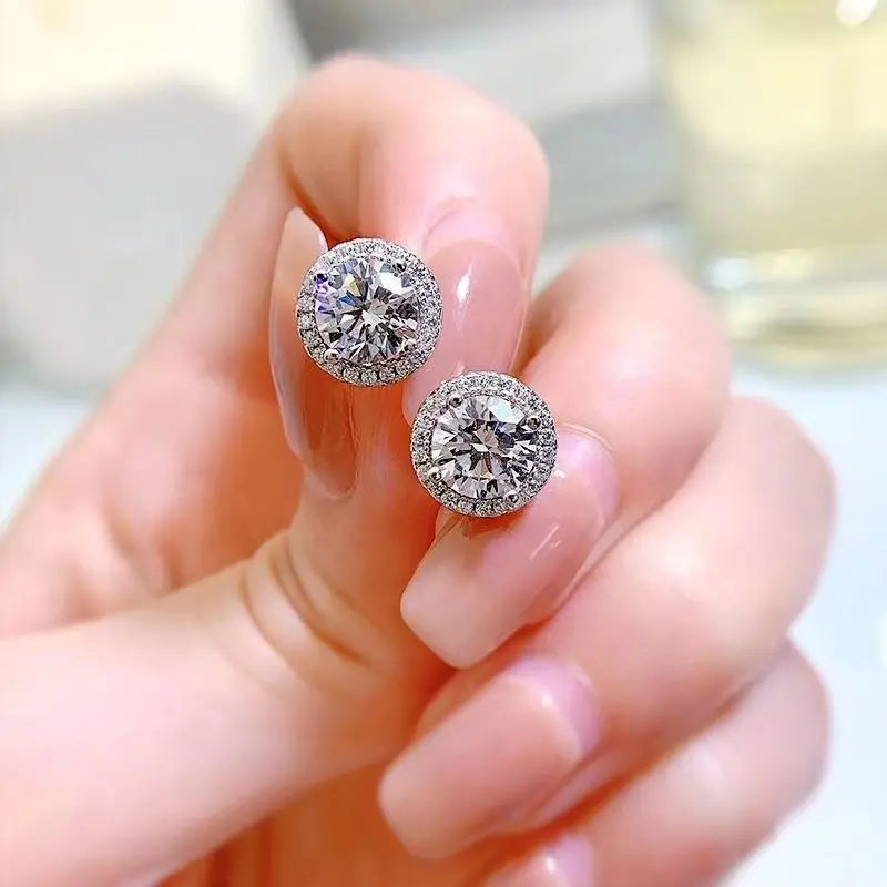 NoName - Round Halo Stud Earrings